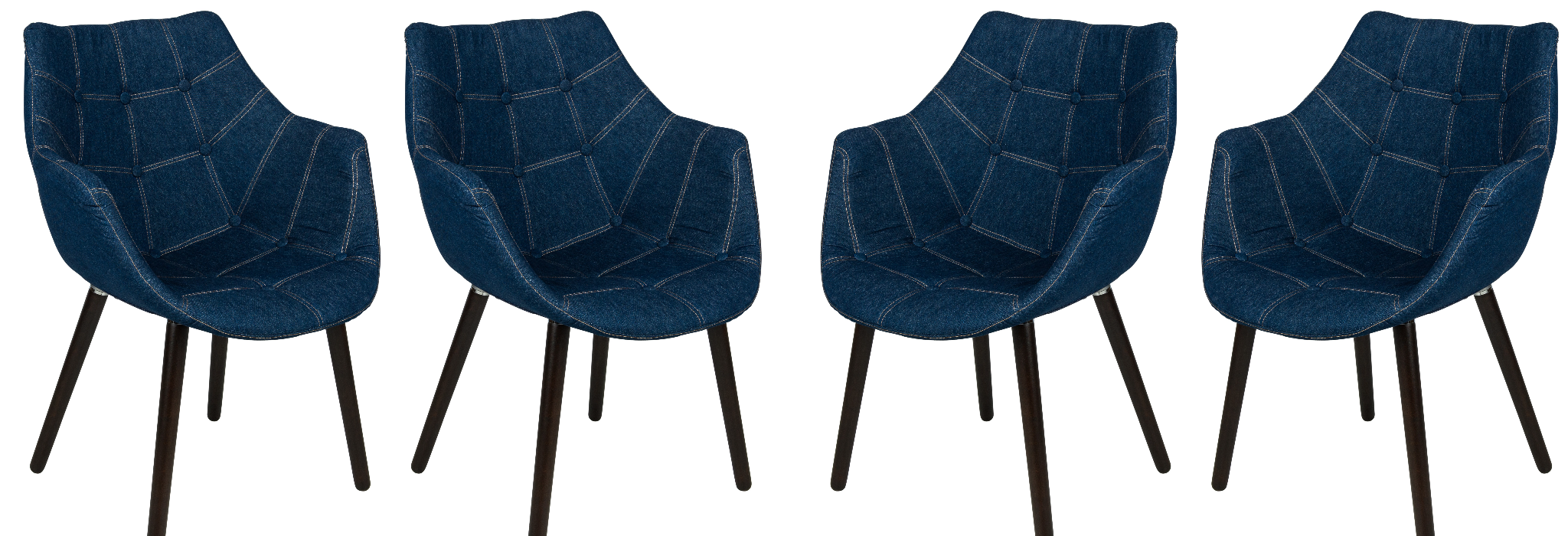 Hugo Tufted Denim Lounge Chair - Set of 4